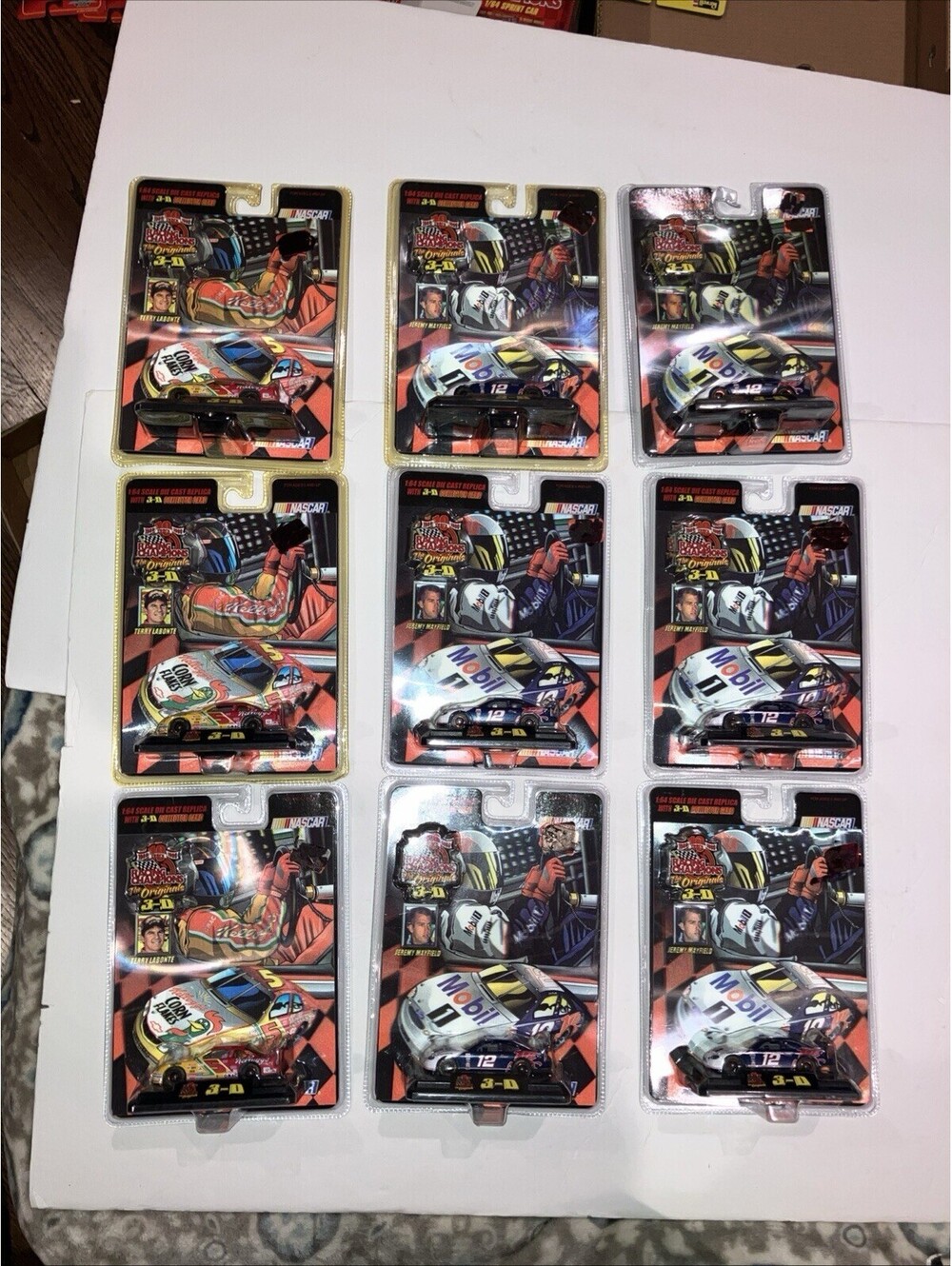 Lot Of 9 VINTAGE 1999 3-D NASCAR Racing Champions 1:64 Mayfield, Labonte NEW